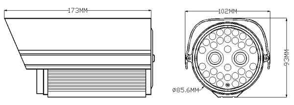 Led Array weatherproof camera