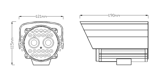 Led Array weatherproof camera